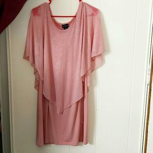 A dusty rose colored pink dress